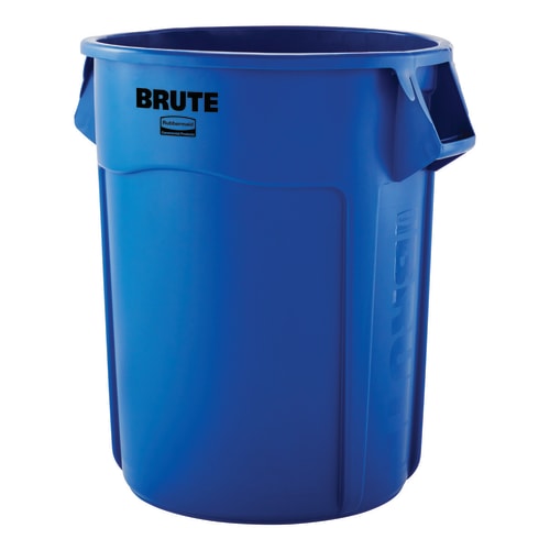 Rubbermaid Vented Brute 55 Gallon Waste Container, Blue